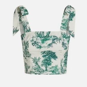 Cara Cara Green Toile Crop Top